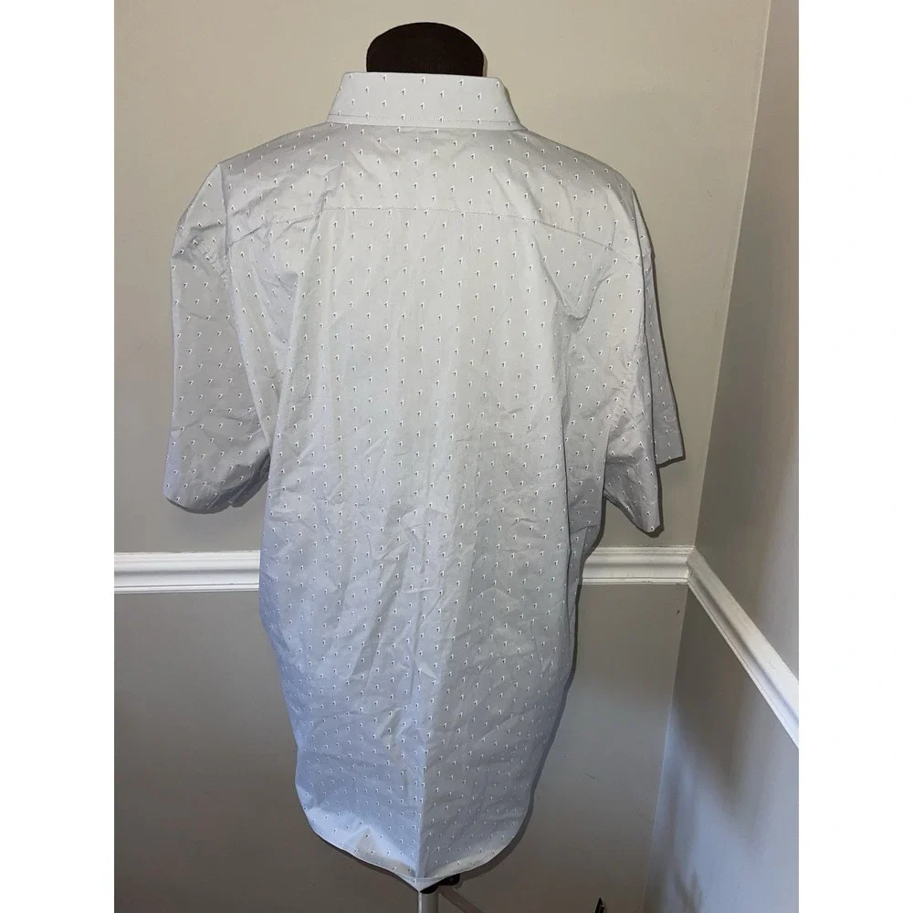 Banana Republic Slim Fit Tech Stretch Cotton‎ Mens Shirt XXL Gray Blue